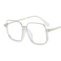 Transparente große quadratische Blaulichtfilter Brille für Damen im Retro Design. - C7 Klarer Rahmen / Blaulichtfilter Ohne Stärke