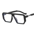 Fashion geometric square sunglasses for men and women retro trendy runway style eyewear. - C7 Black Frame Transparent Lens