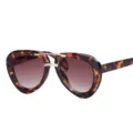 Schildpatt Piloten Sonnenbrille Massiver Rahmen Farbverlauf Gläser Unisex Mode Brille - C2 Schildpatt Rahmen Hellkaffee Gläser