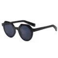 Lunettes de soleil polygonales pour femmes avec monture noire épaisse et verres sombres chic. - C1 Monture Noire Verres Gris