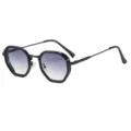 Lunettes de soleil metalliques polygonales noires avec verres degrades variante homme - C1 Monture Noire / Verres Gris Dégradés
