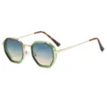 Lunettes de soleil steampunk en métal polygone élégantes pour hommes avec verres dégradés. - C2 Monture Verte Verres Vert Jaune