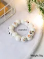 Christmas snowman wooden bead bracelet, cute winter holiday fashion jewelry accessory for women. - Snowman Pattern (SG356-4)
