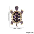 Elegant purple crystal rhinestone turtle brooch pin, stylish animal jewelry accessory. - Phantom Purple