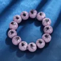 Halloween spider print wooden bead bracelet fashion personalized accessory for women and girls - Spiderweb Pattern (SG337-2) / Purple
