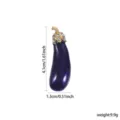 Exquisite eggplant enamel brooch with glittering rhinestones and gold tone finish pin accessory. - Purple Style (XD824293-1) / Purple
