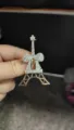 Eiffelturm Kristall Strass Brosche, elegante goldene Metall Mode Korsage Anstecknadel für Damen. - Eiffelturm