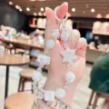 Acrylic pentagram beaded bracelet keychain cute cartoon bag pendant charm gift accessory. - Star Beaded - White