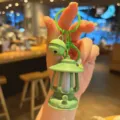 Mini glowing oil lamp keychain night light cute bag pendant charm stylish accessory gift - Green