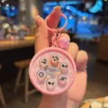 Simpatico portachiavi con tamburo musicale elettronico mini giocattolo antistress per studenti - Tamburo Musicale - Rosa