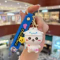 Leuke Chiikawa PVC sleutelhanger cartoon tas hanger schattig voor sleutels en tassen. - Witte Cinnamoroll