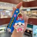 Leuke Chiikawa cartoon PVC sleutelhanger met blauwe siliconen band en metalen ring. - Rode Melody