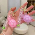 Lindo llavero de tortuga de dibujos animados PVC colgante bolso accesorio regalo. - Rosa rojo