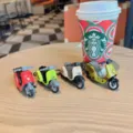 Cute mini alloy scooter keychain set, creative motorcycle model pendant gifts for keys. - Style 1