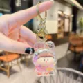 Aesthetic cute acrylic quicksand keychain glitter blind box bag pendant key ring decor gift - Beads