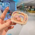 Simpatico portachiavi TV retro capibara cartone animato ciondolo giocattolo borsa. - Capibara che Dorme