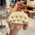 Cute capybara game console keychain and stress relief toy bag pendant perfect gift detail view - Mini Whack-A-Mole—HAPPY