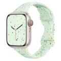 Silicone watch strap with colorful confetti pattern, wave waist design, soft and comfortable. - Slim Waist Butterfly Clasp Color Confetti