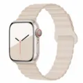 Cinturino di ricambio in silicone magnetico, cinturino ondulato beige compatibile con smartwatch. - Luce Stellare