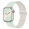 Silicone magnetic replacement watch band compatible with Apple Watch series, mint green. - Gen 2 Silicone Magnetic
