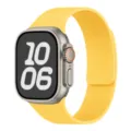 Yellow litchi grain silicone watch band compatible with smart watch, soft magnetic strap. - 42/44/45/49/10-11 Gen 46MM Universal / Sunny