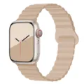 Cinturino per orologio magnetico in silicone beige compatibile con serie Apple Watch. - colore tè al latte