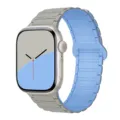 Replacement silicone magnetic watch band compatible with Apple Watch, grey and blue strap. - Fog Blue