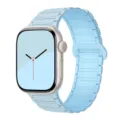 Silicone magnetic watch strap compatible with Apple Watch, light blue replacement band. - 44/45/46/49MM Universal / Azure Cloud