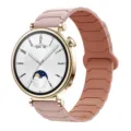 Pink silicone magnetic watch strap with gold case detail for smartwatches, sleek design. - Oxford Pink and Rose Gray
