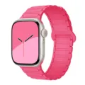 Pink silicone magnetic watch band compatible with Apple Watch, soft replacement wrist strap. - Orange Pink