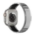 Replacement metal watch band for Apple Watch Ultra, silver and black stainless steel variant. - Titanium Black