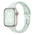 Silicone watch band compatible with Apple Watch, pastel green strap with colorful confetti. - Slim Waist Silicone Color Confetti
