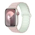 Silicone magnetic watch band compatible with Apple Watch ultra series pink green accessory - Oxford Pink & Light Mint