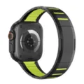 Stainless steel two-color watch band compatible with Apple Watch black lime green - Black Green