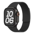 Schwarzes magnetisches Silikonarmband kompatibel mit Apple Watch Ultra Smartwatch. - 42/44/45/49/10-11 Gen 46MM Universal / Schwarz