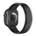 Stainless steel watch band for smart watch metal dual color replacement strap design - Black and Gray