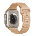 Silicone watch band and back view detail of 49mm smartwatch with titanium case and sensors. - 38/40/41/42mm (Universal) / Milk Tea