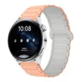 Cinturino di ricambio magnetico in silicone per smartwatch, comodo cinturino arancione pesca. - Verde Melone / 18mm