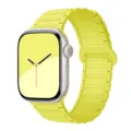 Compatible with Apple Watch silicone magnetic strap yellow three-bead design replacement band - 44/45/46/49MM Universal / Starfruit