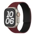 Silikon Magnet Uhrenarmband kompatibel mit Apple Watch Ultra, strukturiertes burgunder. - 42/44/45/49/10-11 Gen 46MM Universal / Burgund und Schwarz