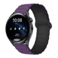 Cinturino di ricambio in silicone magnetico compatibile con vari smartwatch in colore viola elegante. - Prugna Nuova & Nero / 18mm