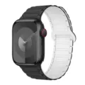 Black and white magnetic silicone watch strap replacement for apple watch models. - 44/45/46/49MM Universal / Black and White