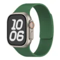 Grünes Litschimuster magnetisches Silikon Uhrenarmband kompatibel mit Apple Watch. - 42/44/45/49/10-11 Gen 46MM Universal / Luzernegrün