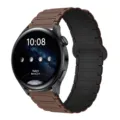 Cinturino per orologio magnetico in silicone compatibile, design bicolore marrone e nero. - 20mm / Cioccolato con nero