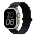 Συμβατό λουράκι σιλικόνης μαγνητικό για smartwatch, μαύρο οβάλ ανταλλακτικό λουράκι - 44/45/46/49mm Universal / Μαύρο Άνθρακα και Μαύρο