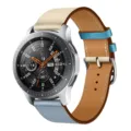 PU leather color-blocked smart watch strap compatible with multiple models stylish design - 23# Ice Blue Pink White