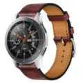 Replacement PU leather strap for smartwatch, stylish dual-color design with metal buckle. - 27# Classic Red Black