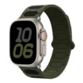 Μαγνητικό Λουράκι Ρολογιού Σιλικόνης για Apple Watch Ultra Πράσινο Μπλοκ Χρώματος - Στρατιωτικό Πράσινο & Μαύρο