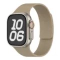 Silikon-Uhrenarmband fuer Apple Watch Ultra 1-12, khaki Litschi-Muster Magnetarmband. - 42/44/45/49/10-11 Gen 46MM Universal / Steinfarbe