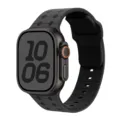 Schwarzes Silikon-Uhrenarmband kompatibel mit Apple Watch Ultra, strukturiertes Sportarmband. - 44/45/46/49MM / Kohleschwarz